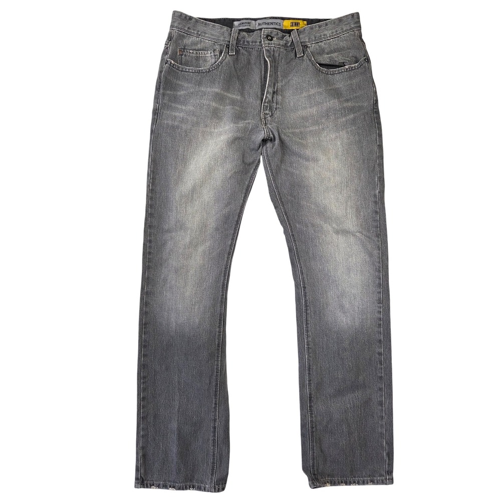 Signature by Levi Strauss & Co Authentics Mens Skinny Grey Jeans W36 L30 Stretch